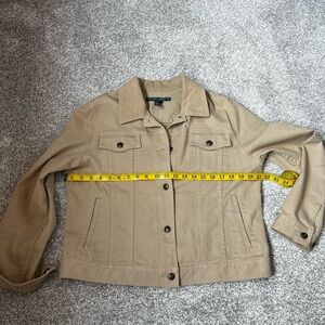 Lauren Jeans Co Ralph Lauren Denim Jacket Women' Red Button Front Sz Large